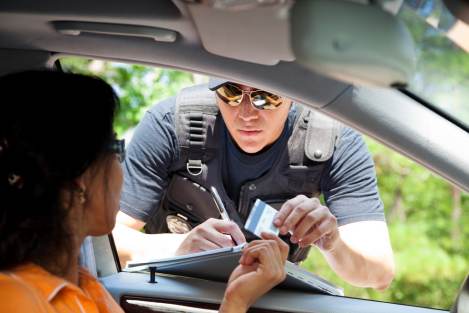 officer giving ticket